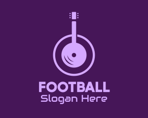 Violet - Purple Guitar Headphones logo design