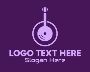 Cd - Purple Guitar Headphones logo design
