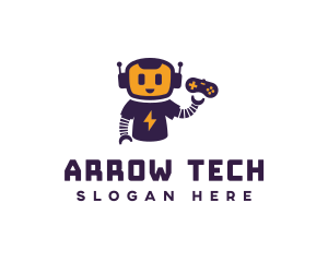 Tech Robot Gamepad logo design