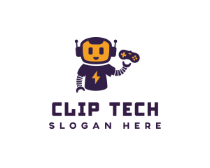 Tech Robot Gamepad logo design