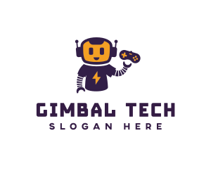 Tech Robot Gamepad logo design