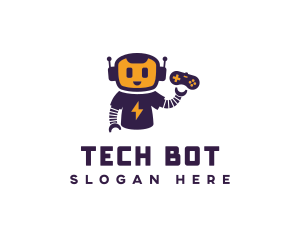 Tech Robot Gamepad logo design