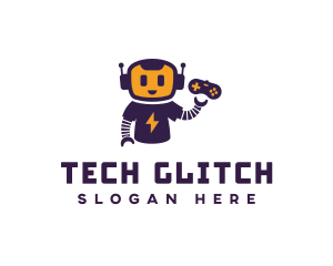 Tech Robot Gamepad logo design