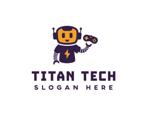 Tech Robot Gamepad logo design