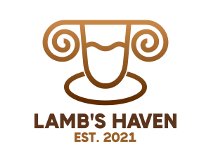 Lamb - Golden Ram Sheep Wool logo design