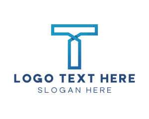Text - Blue Line T logo design