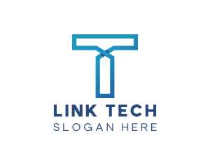 Connectivity - Blue Line T logo design