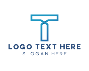 Mobile Service - Blue Line T logo design