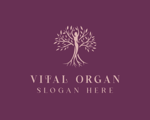 Organic Woman Tree logo design