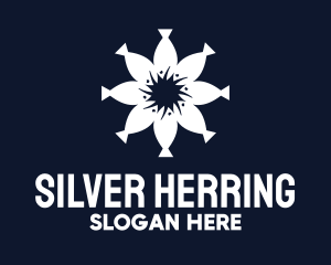 Herring - Floral Fish Circle logo design