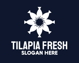 Tilapia - Floral Fish Circle logo design