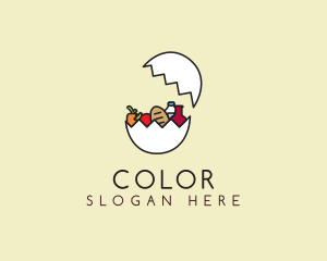 Colorful - Egg Grocery Shopping logo design