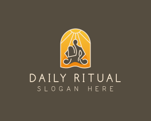 Monk Spiritual Meditate logo design