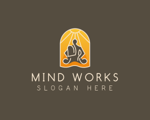 Monk Spiritual Meditate logo design