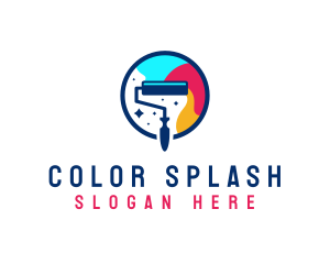 Roller Brush Home Painting logo design