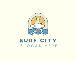 Surfing Waves Beachwear  logo design