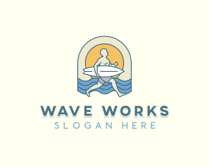 Surfing Waves Beachwear  logo design