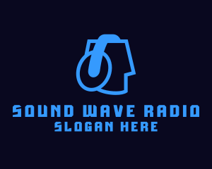 Radio Station - Music DJ Headphones logo design
