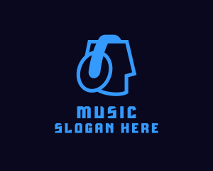 Music DJ Headphones logo design