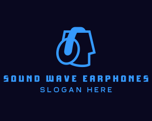 Earphones - Music Disc Jockey Headphones logo design