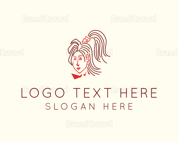 Woman Hairstylist Salon Logo