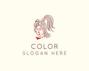 Character - Woman Hairstylist Salon logo design
