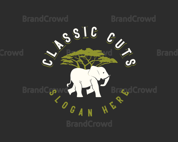 Elephant Wildlife Safari Logo