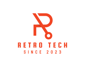 Modern Tech Letter R logo design