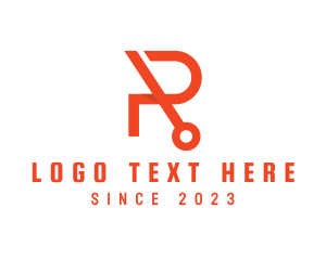 Orange - Modern Tech Letter R logo design