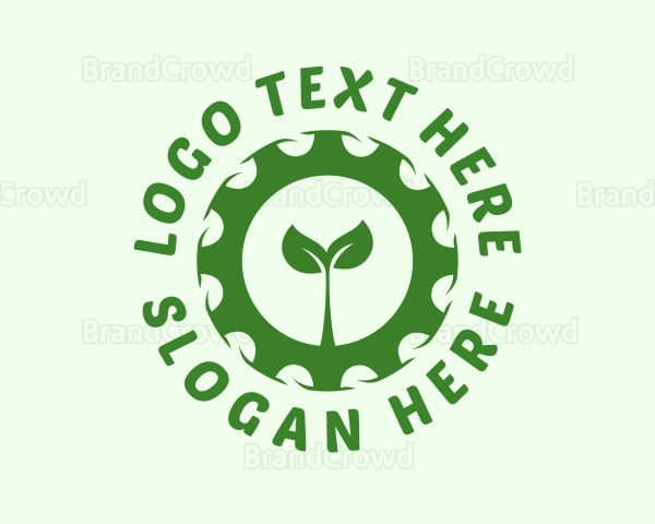 Green Plant Cog Logo