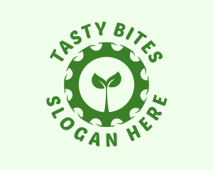 Green Plant Cog Logo