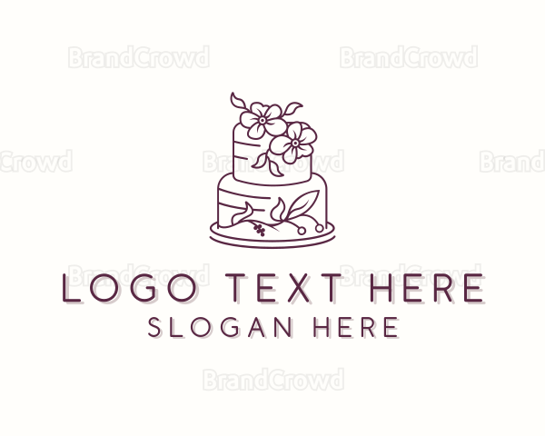 Flower Cake Pastry Logo