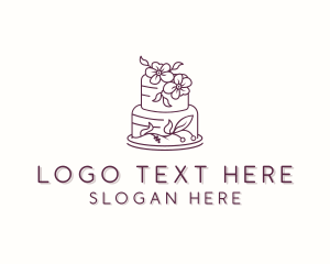 Wedding - Flower Cake Pastry logo design