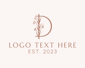 Botanist - Flower Fashion Letter D logo design
