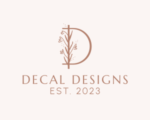 Flower Fashion Letter D logo design