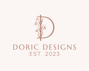 Flower Fashion Letter D logo design