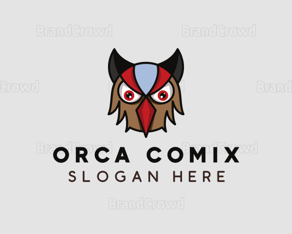 Angry Owl Head Logo
