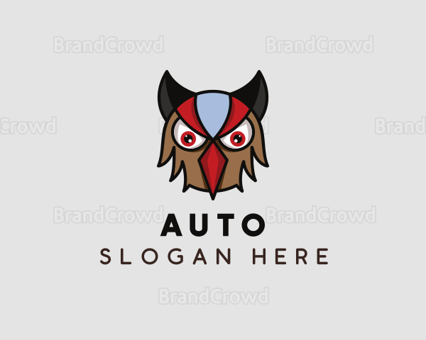 Angry Owl Head Logo