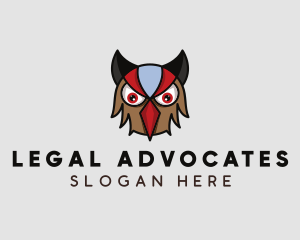 Modern - Angry Owl Head logo design