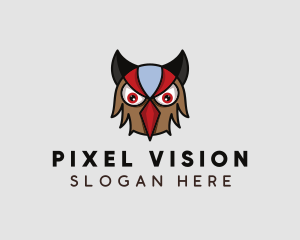 Angry Owl Head logo design