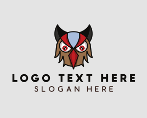 Nocturnal - Angry Owl Head logo design