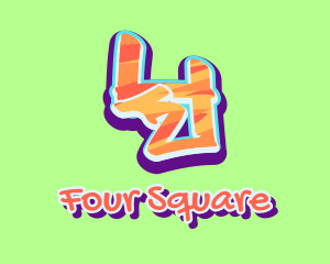 Four - Arrow Graffiti Art Number 4 logo design