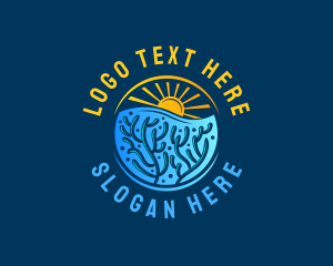 Aquarium - Aquatic Coral Reef logo design