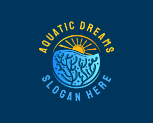 Aquatic Coral Reef logo design