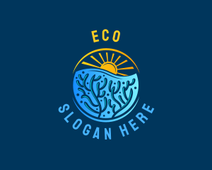 Water Park - Aquatic Coral Reef logo design