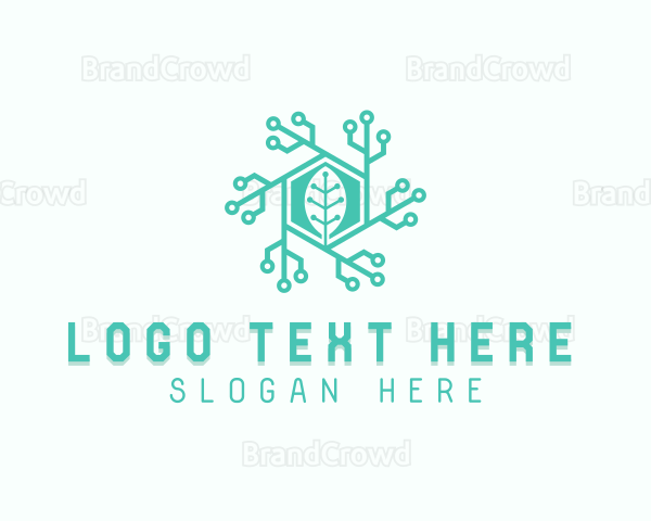 Hexagon Tech Leaf Logo