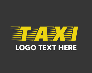 Blue And Yellow - Taxi Cab Font Text logo design