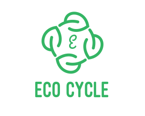 Recycling - Leaf Circle Lettermark logo design