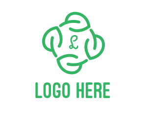 Leaf Circle Lettermark logo design