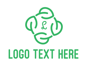 Vegan - Leaf Circle Lettermark logo design